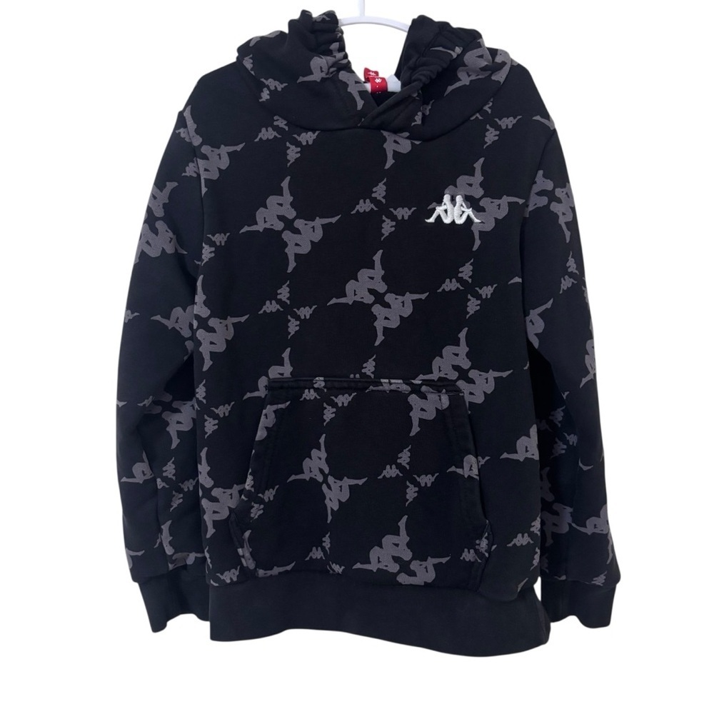 Kappa Kids Black gray Logo Hooded Sweatshirt size 6